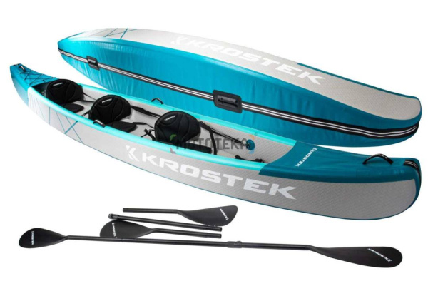 Байдарка / каяк надувной трехместная KROSTEK (Кростек) #1 Gray/Green Байдарка / каяк надувной трехместная KROSTEK (Кростек) #1 Gray/Green